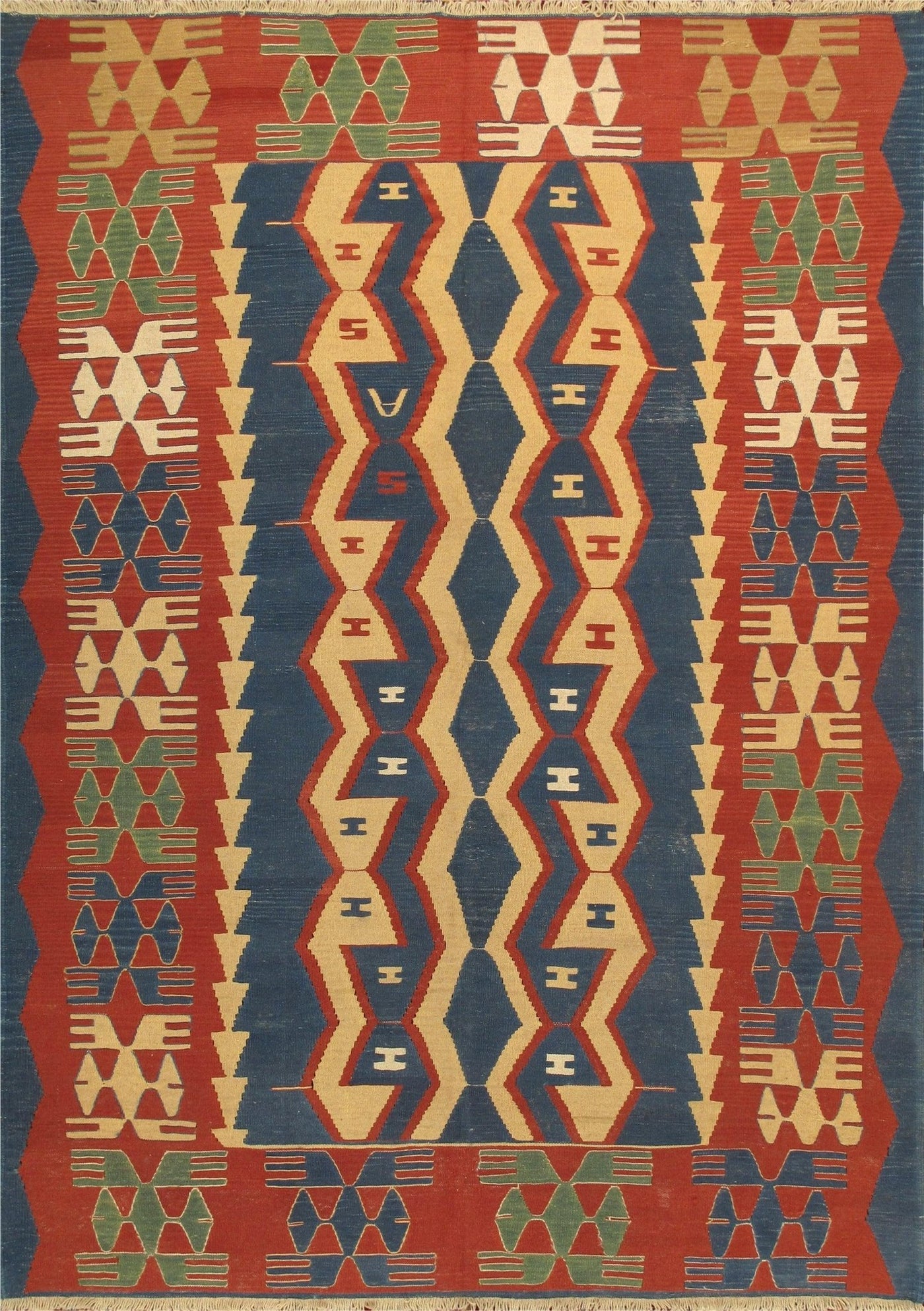 Canvello Kilim Hand - Knotted Wool Area Rug - 5'11" X 8'2" - Canvello