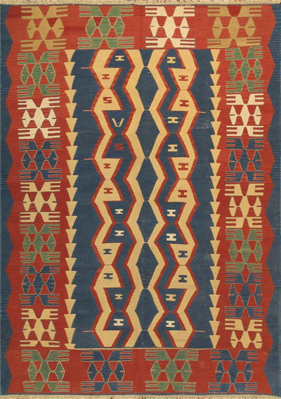 Canvello Kilim Hand - Knotted Wool Area Rug - 5'11" X 8'2" - Canvello