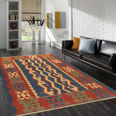 Canvello Kilim Hand - Knotted Wool Area Rug - 5'11" X 8'2" - Canvello