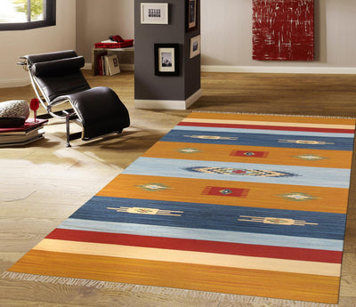 Canvello Kilim Hand - Woven Cotton Area Rug - 5' X 8' - Canvello