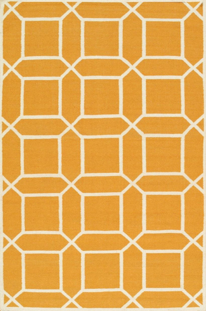 Canvello Kilim Hand-Woven Lamb's Wool Area Rug- 5' X 8'