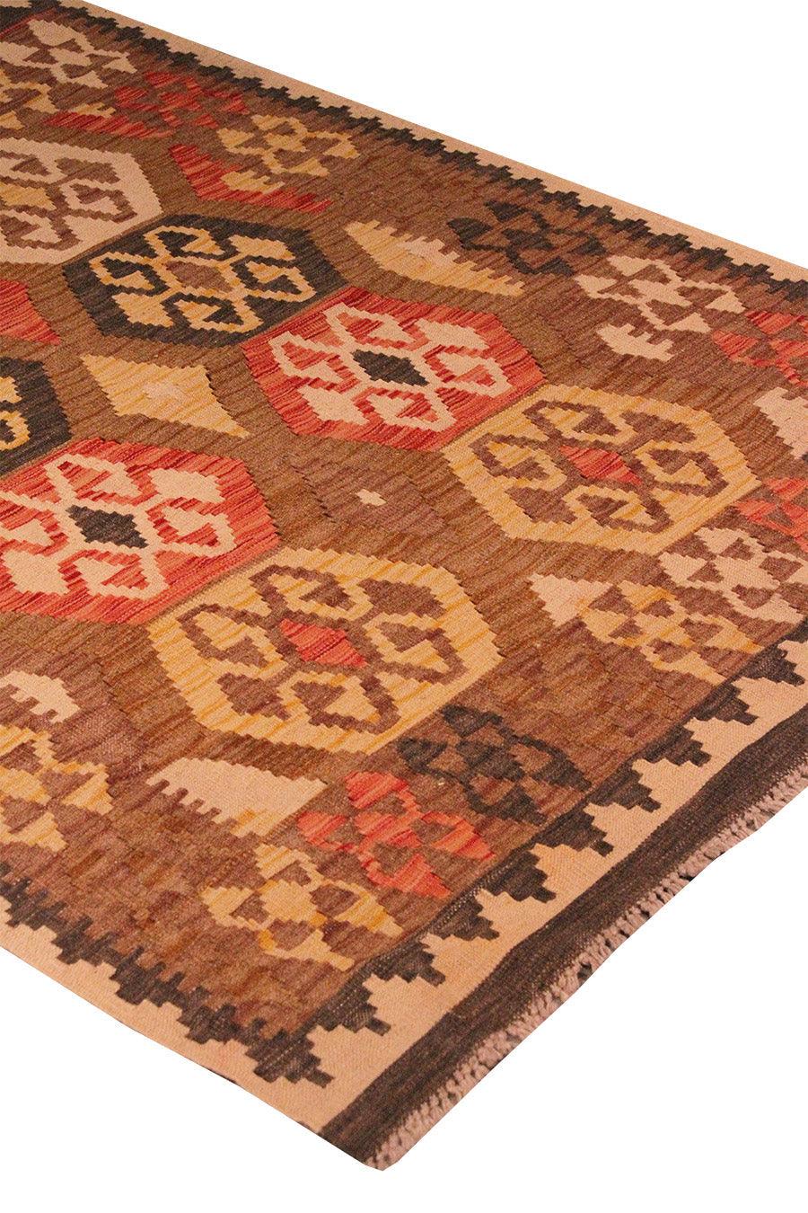 Canvello Kilim Hand-Woven Wool Area Rug- 3'7" X 4'9"