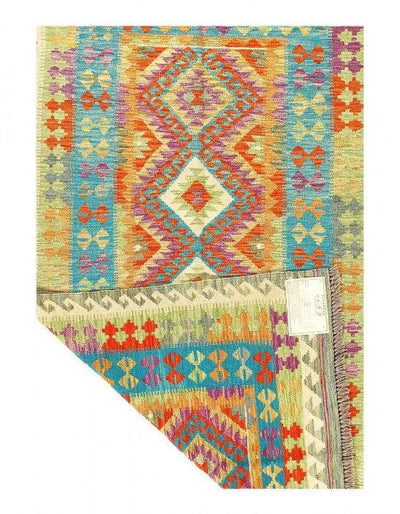 Kilim Handspun flat weave Wool Rug 3'11'' X 6'11''