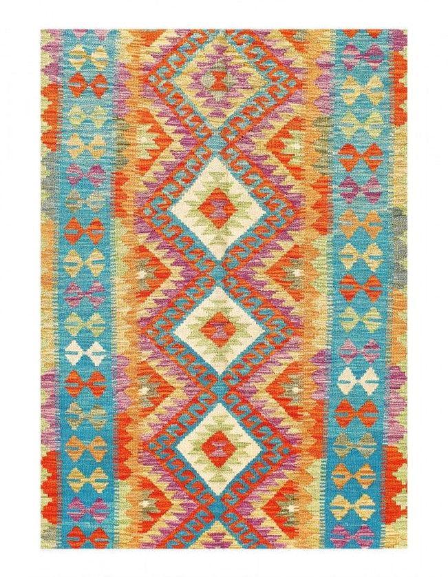 Canvello Kilim Handspun flat weave Wool Rug 3'11'' X 6'11'' - Canvello