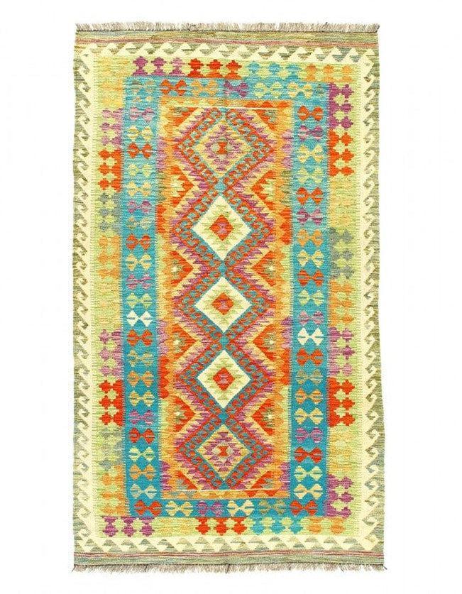 Canvello Kilim Handspun flat weave Wool Rug 3'11'' X 6'11'' - Canvello