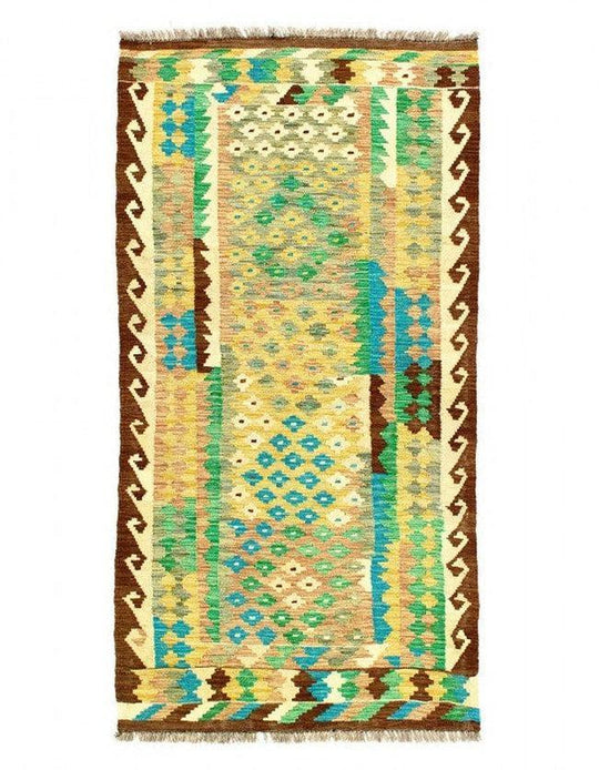 Canvello Kilim Handspun flat weave Wool Rug 3'4'' X 5'6''
