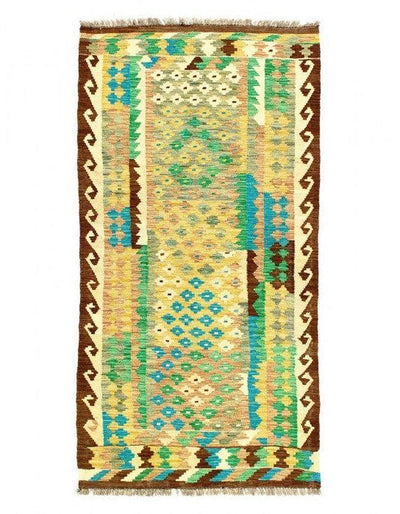 Canvello Kilim Handspun flat weave Wool Rug 3'4'' X 5'6'' - Canvello