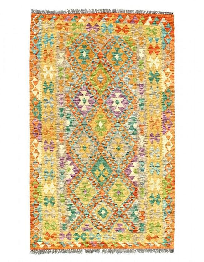 Canvello Kilim Handspun flat weave Wool Rug 3'8'' X 5'11'' - Canvello