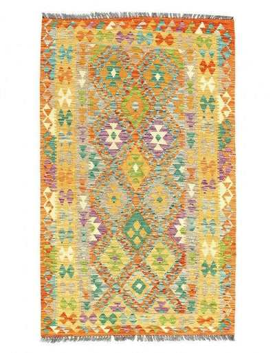 Canvello Kilim Handspun flat weave Wool Rug 3'8'' X 5'11'' - Canvello