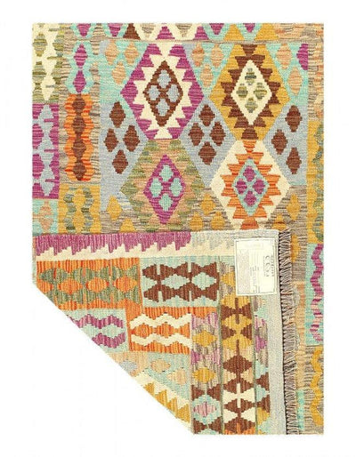 Kilim Handspun flat weave Wool Rug 4'3'' X 6'