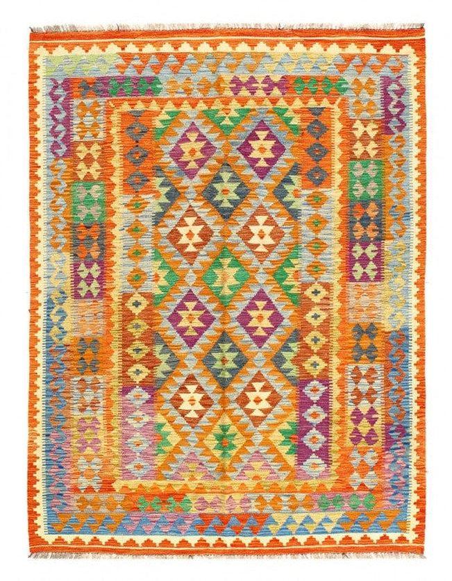 Canvello Kilim Handspun flat weave Wool Rug 5'1'' X 6'7'' - Canvello