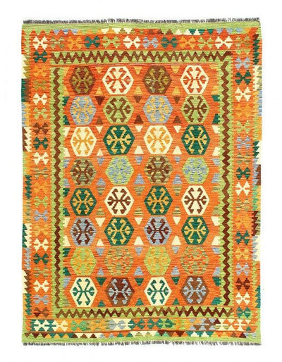 Canvello Kilim Handspun flat weave Wool Rug 5'9'' X 7'9'' - Canvello