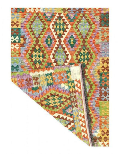 Canvello Kilim Handspun flat weave Wool Rug 6'4'' X 9'3'' - Canvello