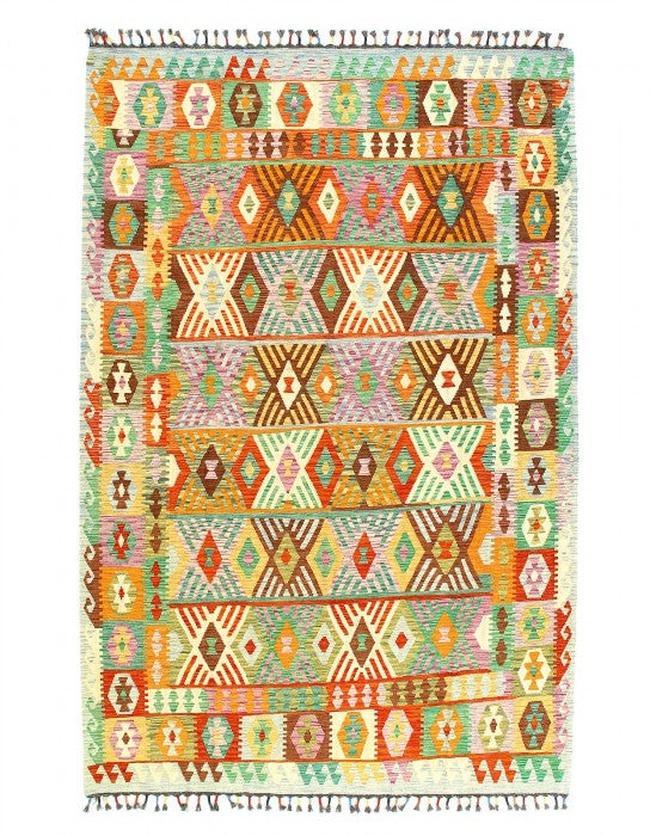 Canvello Kilim Handspun flat weave Wool Rug - 6'6'' X 9'7'' - Canvello