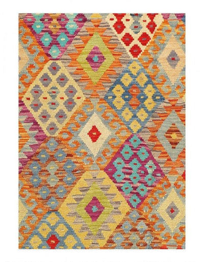 Canvello Kilim Handspun Wool Rug 5'1'' X 6'7'' - Canvello