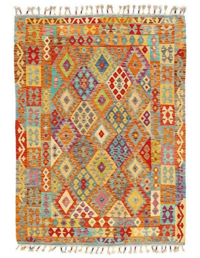 Canvello Kilim Handspun Wool Rug 5'1'' X 6'7'' - Canvello