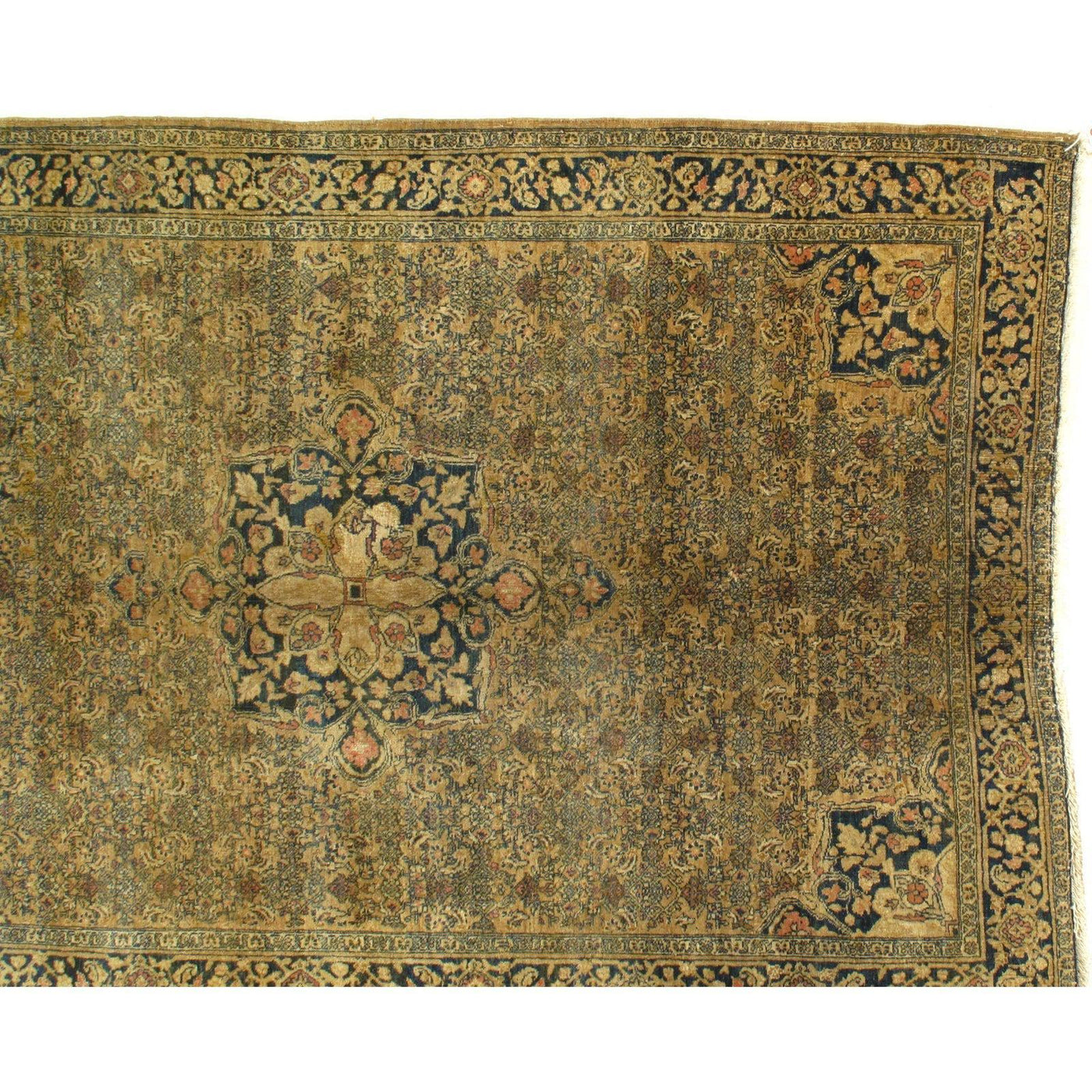 Canvello Late 19th Century Antique Bidjar Tan Rugs - 4'6" x 6'7" - Canvello