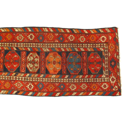 Canvello Late 19th Century Antique Russian Kazak Lambswool Rug - 3'3" x 6'8" - Canvello