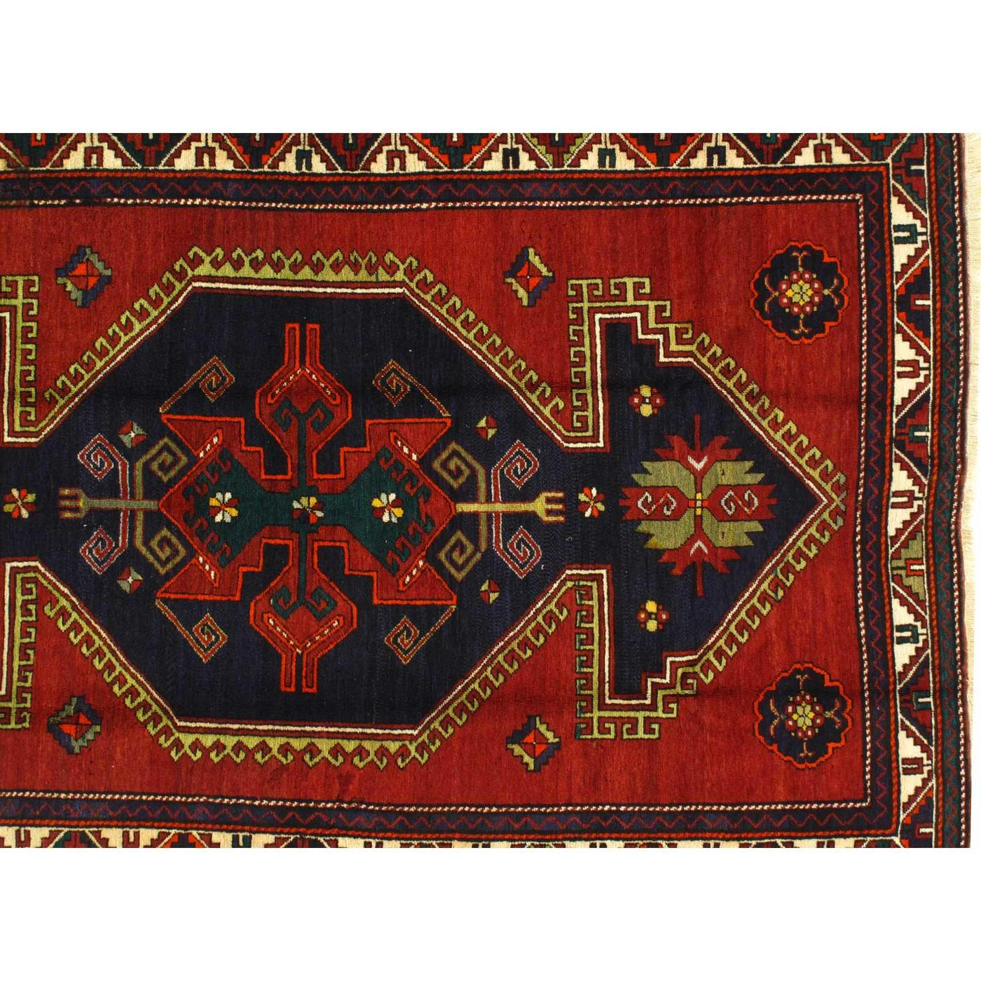 Canvello Late 19th Century Antique Russian Kazak Lambswool Rug - 5' x 8' - Canvello