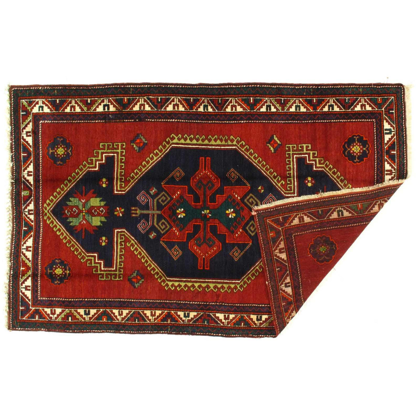 Canvello Late 19th Century Antique Russian Kazak Lambswool Rug - 5' x 8' - Canvello