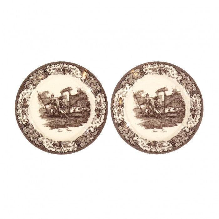 Late 20th Century Vintage Decorative Hunting Plates - Pair - Canvello