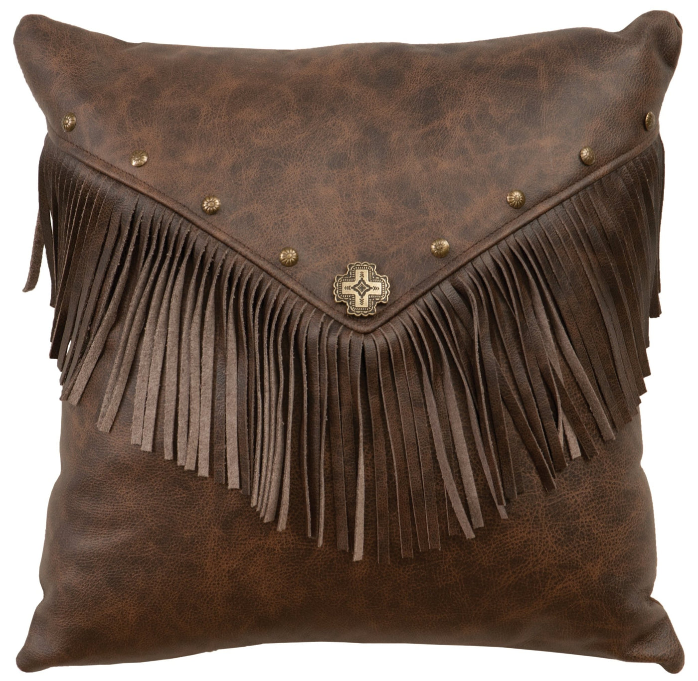 Canvello Leather Pillow 16x16 - Fabric Back - Canvello