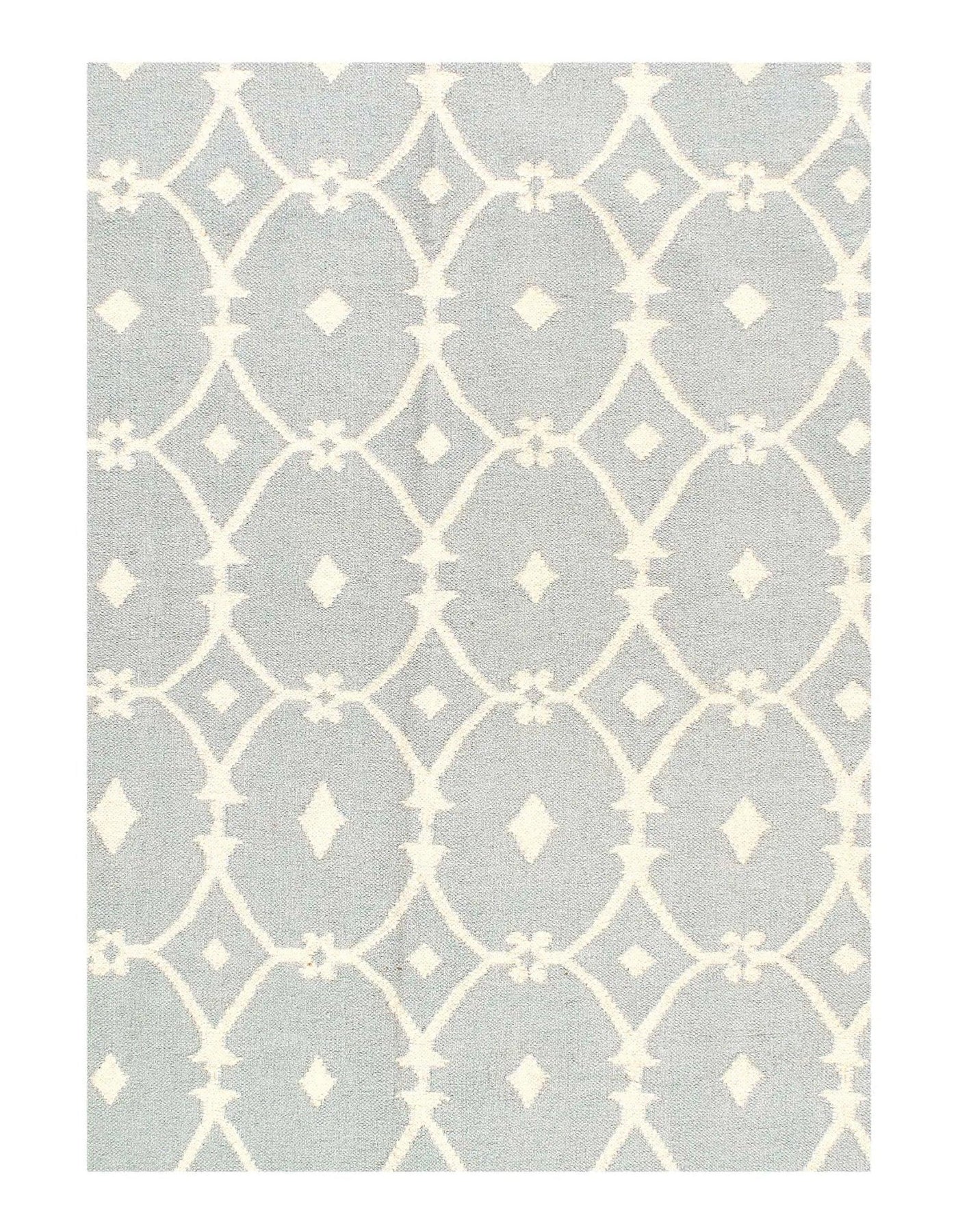 Canvello Light Blue Flat weave Modern Rug - 5' X 8' - Canvello