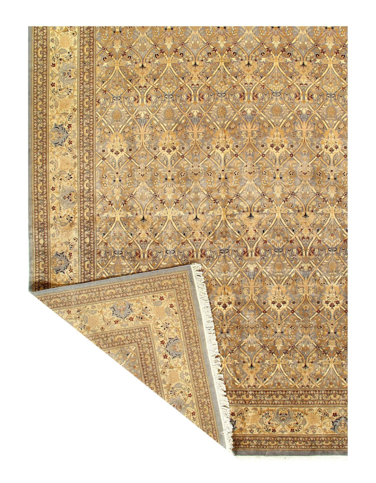 Canvello Light Blue Hand Knotted Tabriz Design - 10' X 14' - Canvello
