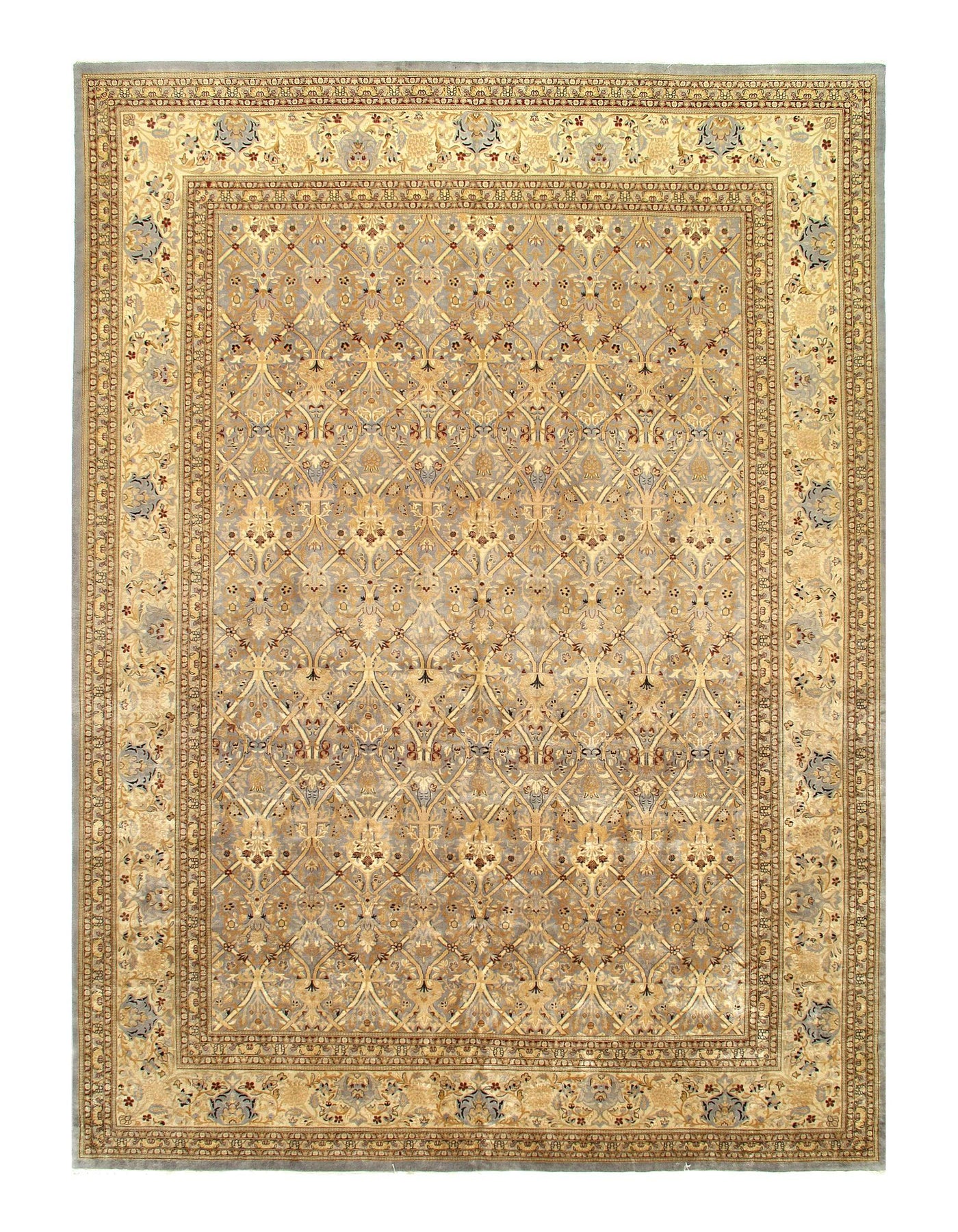 Canvello Light Blue Hand Knotted Tabriz Design - 10' X 14' - Canvello