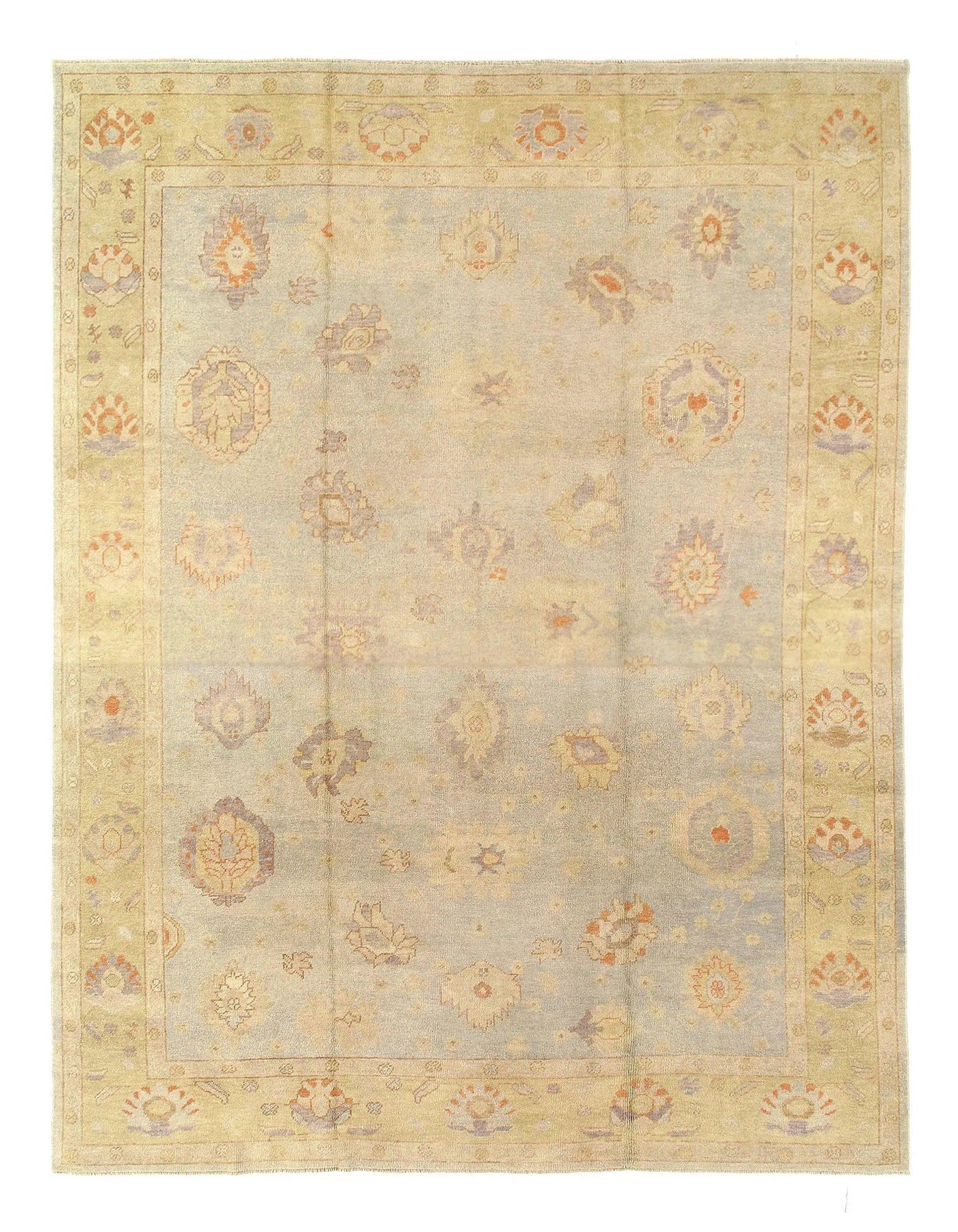 Light blue Hand Knotted Turkish Rug - 11' X 14'