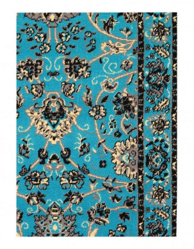 Canvello Light Blue machine made Kashan Runner 3' X 16'5'' - Canvello