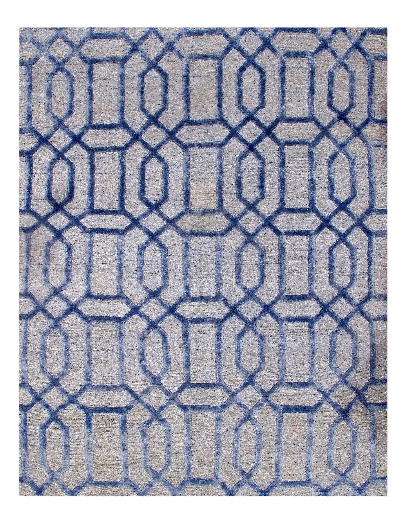 Canvello Light Blue Modern silk & wool Rug - 4' x 6 - Canvello