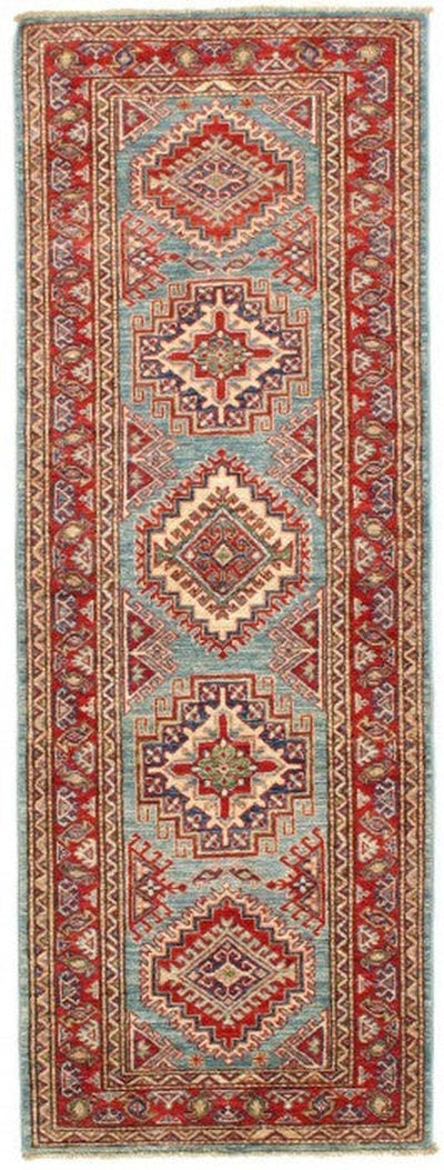 Canvello Light blue Pak Super Kazak Lamb's Wool 2'5" X 6'8" - Canvello