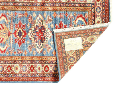 Canvello Light blue Pak Super Kazak Lamb's Wool Rug - 3' X 5' - Canvello