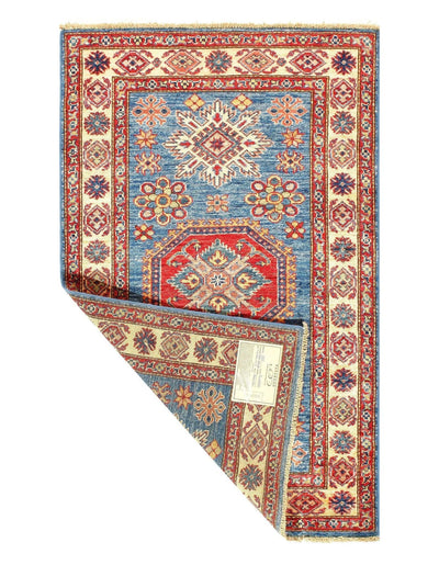 Canvello Light blue Pak Super Kazak Lamb's Wool Rug - 3' X 5' - Canvello