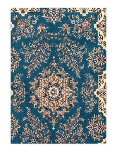 Canvello Light Blue Silkroad Nain silk & wool - 4'x6' - Canvello