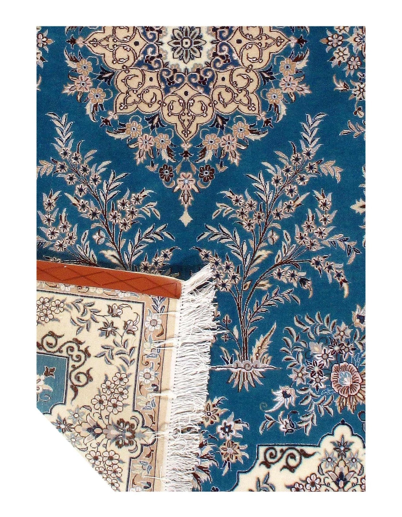 Canvello Light Blue Silkroad Nain silk & wool - 4'x6' - Canvello