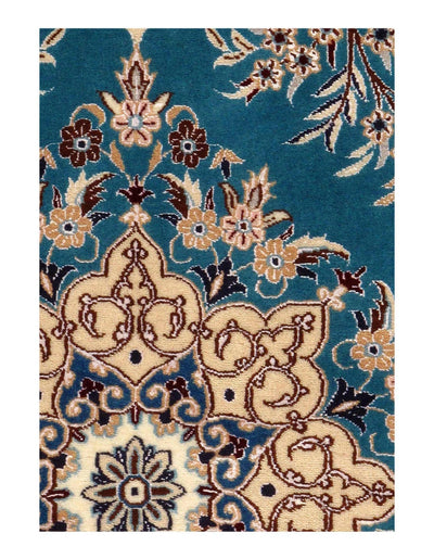 Canvello Light Blue Silkroad Nain silk & wool - 4'x6' - Canvello