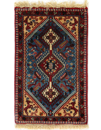 Canvello Light Blue Silkroad Yalameh Rug - 2' x 3'5" - Canvello