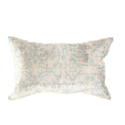 Light Blue Velvet Ikat Pillow | Light Blue Ikat Pillow | Canvello