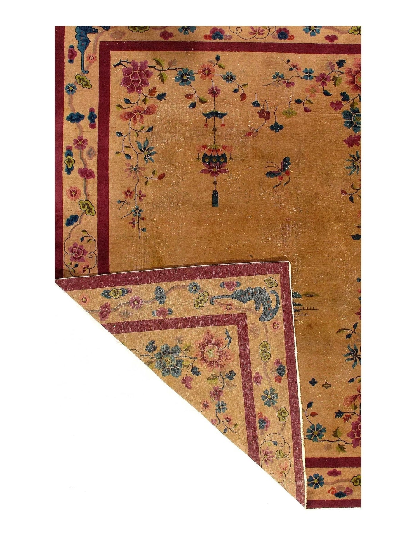 Canvello Light Brown Antique Chinese Art Deco Rug - 8' 11''X 11'8'' - Canvello