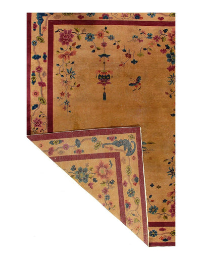 Canvello Light Brown Antique Chinese Art Deco Rug - 8' 11''X 11'8'' - Canvello