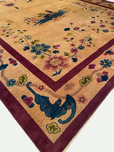 Canvello Light Brown Antique Chinese Art Deco Rug - 8' 11''X 11'8'' - Canvello