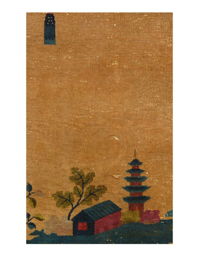 Canvello Light Brown Antique Chinese Art Deco Rug - 8' 11''X 11'8'' - Canvello