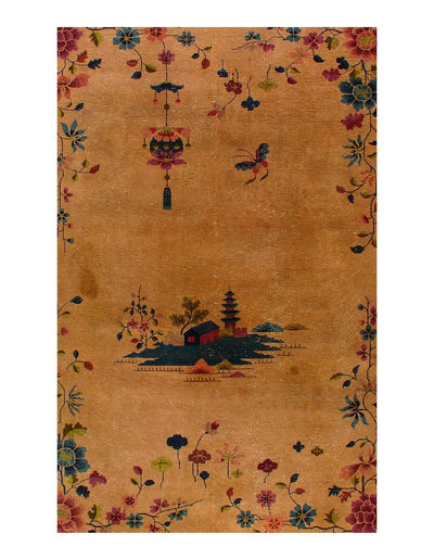 Canvello Light Brown Antique Chinese Art Deco Rug - 8' 11''X 11'8'' - Canvello