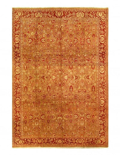 Canvello Light Brown Fine Hand knotted Agra rug - 9'11'' X 14'3''