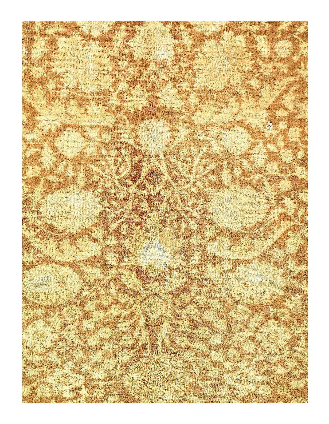 Light Brown Fine Hand Knotted Antique Shabby Chic Rugs 9'3'' X 12'8''