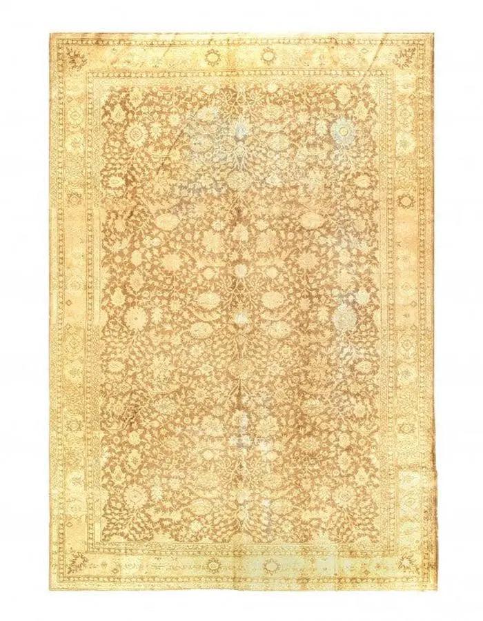 Canvello Light Brown Fine Hand Knotted Antique Shabby Chic Rugs 9'3'' X 12'8'' - Canvello