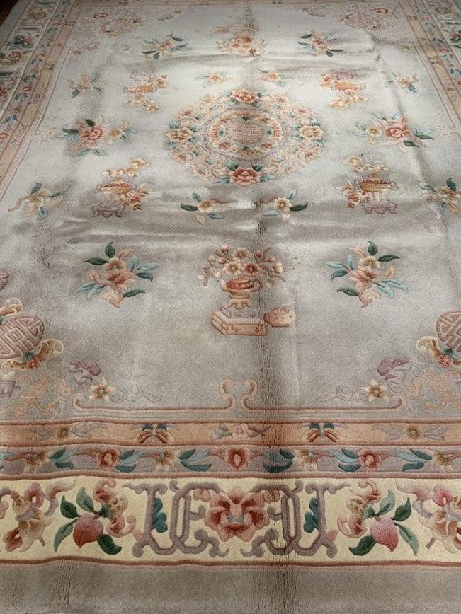 Light Brown Hand Knotted Chines Piking 8' X 10'
