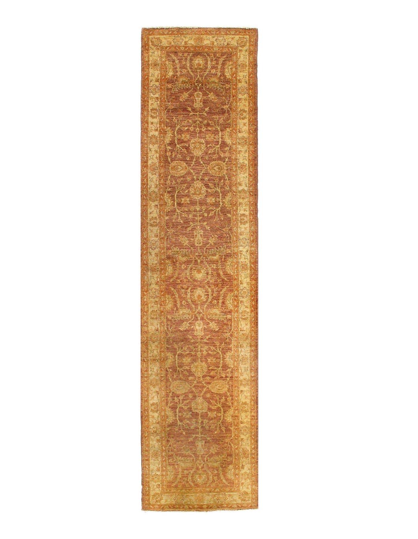 Canvello Light Brown Hand Knotted Farahan runner 2'8'' X 11'1'' - Canvello